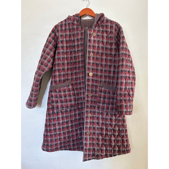 Vintage Plaid Trench Coat - Picture 4 of 4